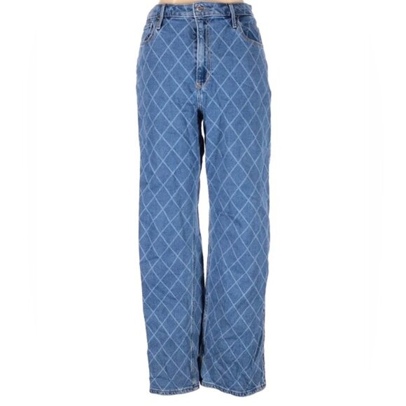Hollister Ultra High Rise Dad Jean Wide Straight Leg Check Zip Pocket Stretch 29 - Picture 1 of 16